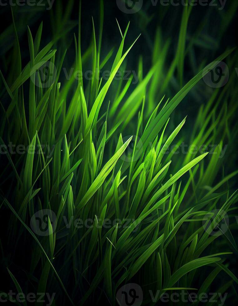 Green grass detail, created with generative AI photo
