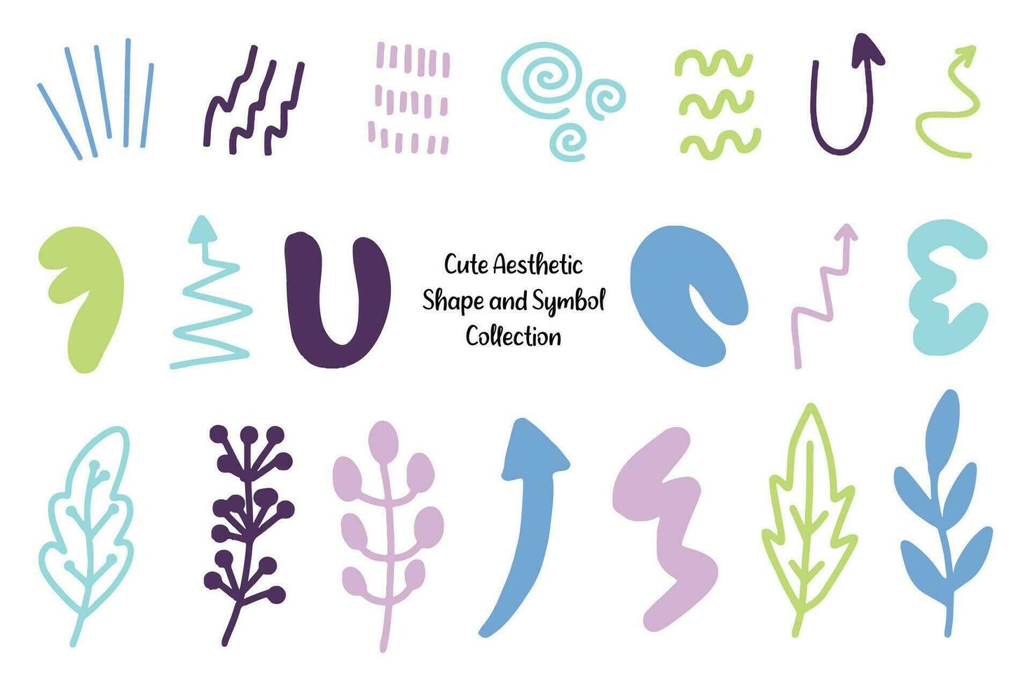 Aesthetic Abstract Shape and Line Collection vector