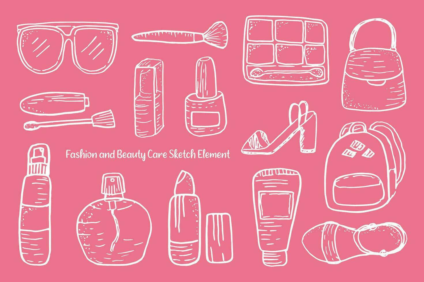 Cute Fashion and Beauty Sketch Element vector