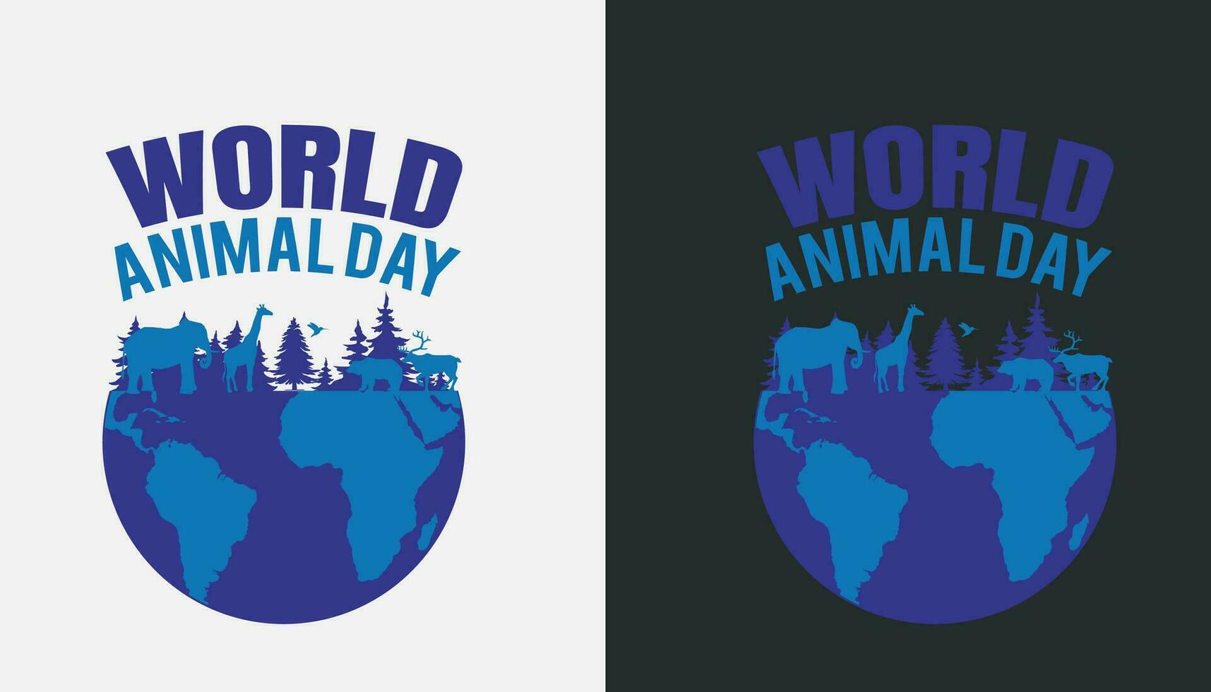 mundo animal día con parches para camisetas y otros usos vector