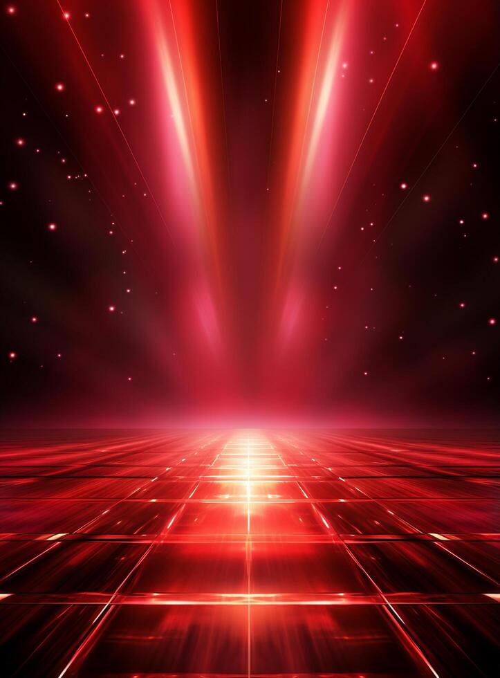 Ai generative Backdrop With Illumination Of Red Spotlights For Flyers realistic image ultra hd high design photo