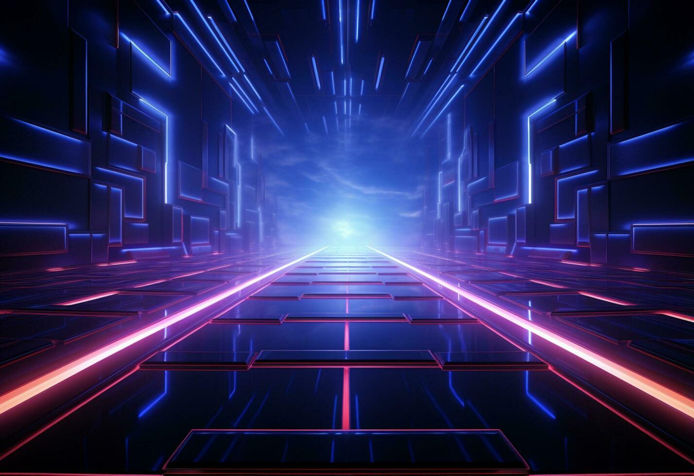 Ai Generative Neon illuminated futuristic backdrop realistic image, ultra hd, high design very detailed photo