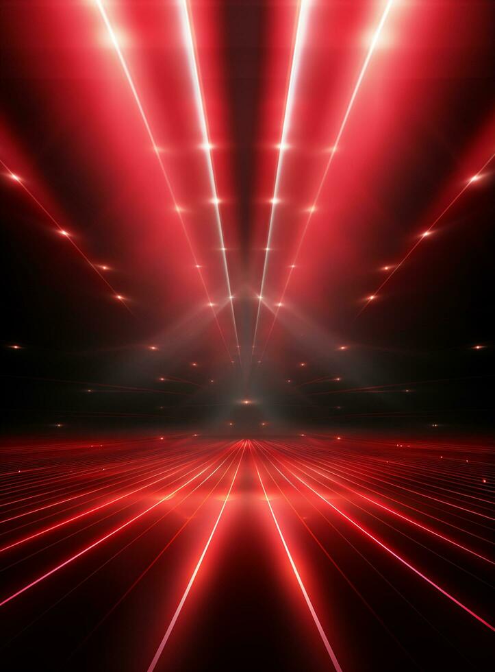 Ai generative Backdrop With Illumination Of Red Spotlights For Flyers realistic image ultra hd high design photo