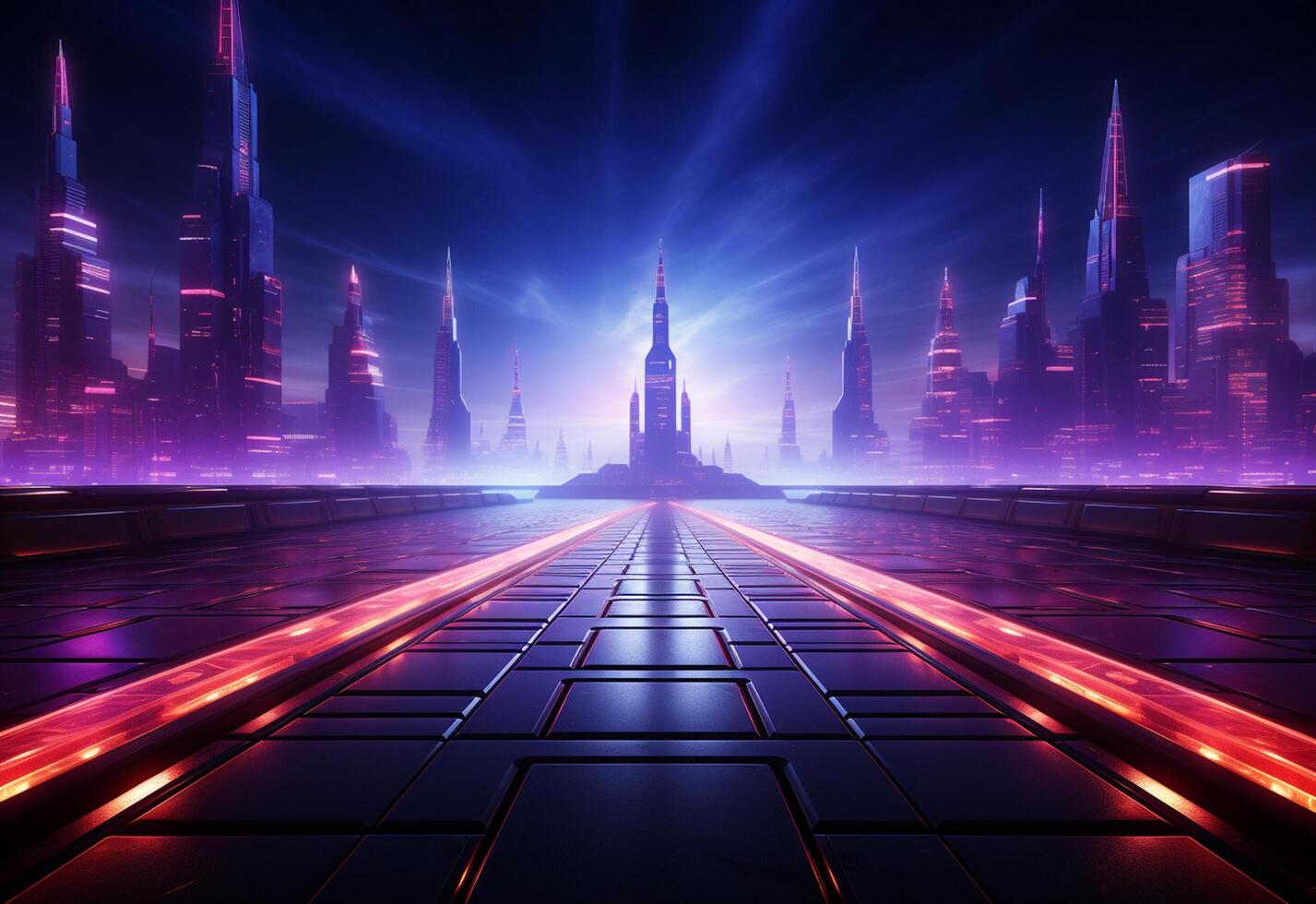 Neon illuminated futuristic backdrop realistic image, ultra hd, high design very detailed photo