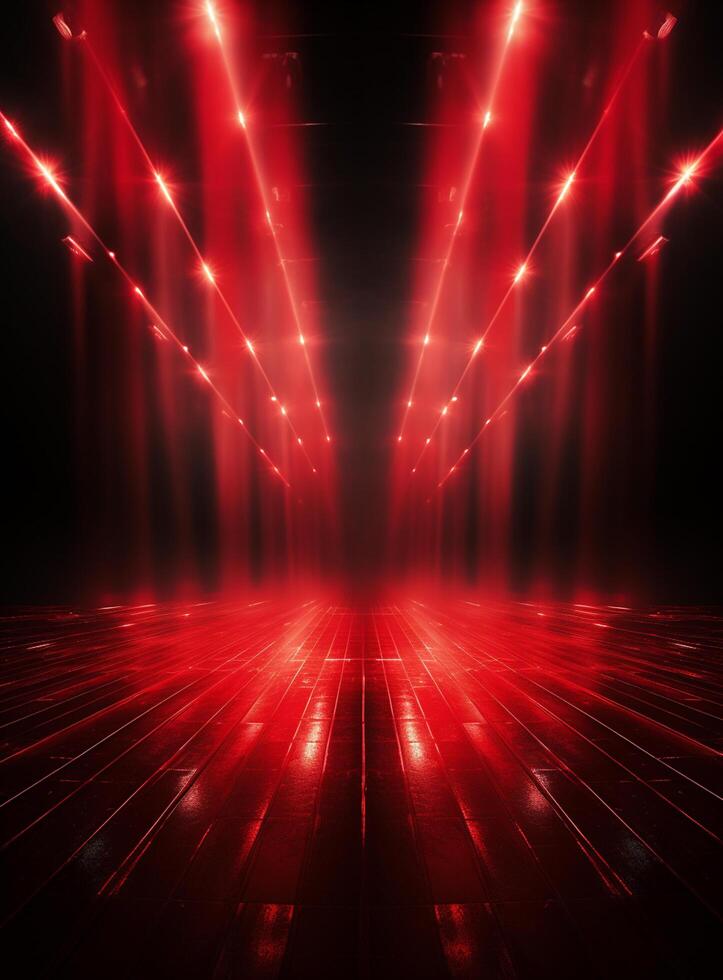 Ai generative Backdrop With Illumination Of Red Spotlights For Flyers realistic image ultra hd high design photo