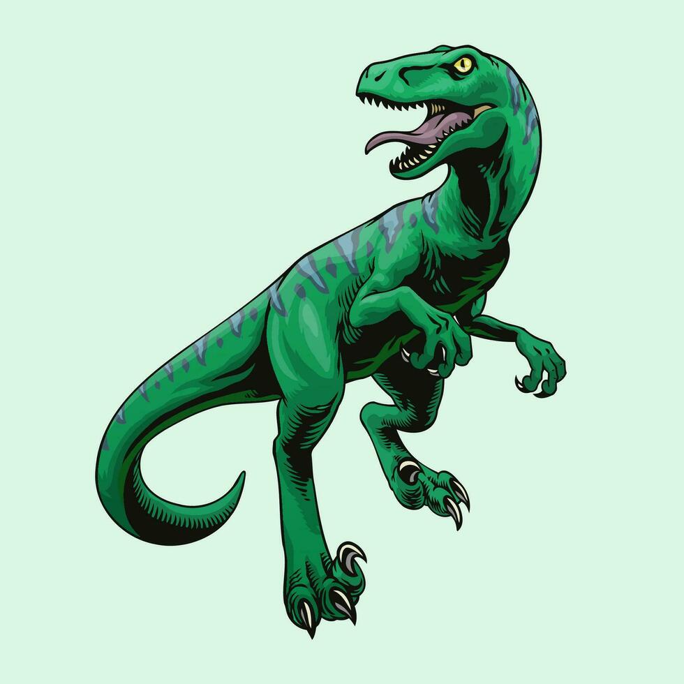 Handdrawn Velociraptor Dinosaurs vector