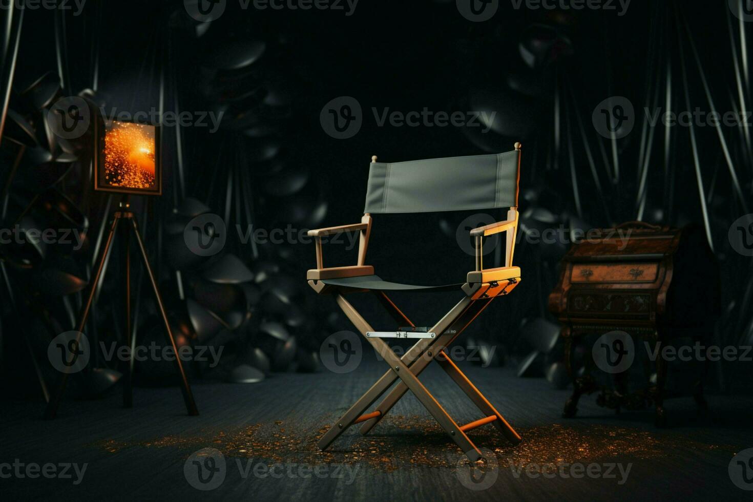A studio's centerpiece the director's chair, where vision meets action. AI Generated photo