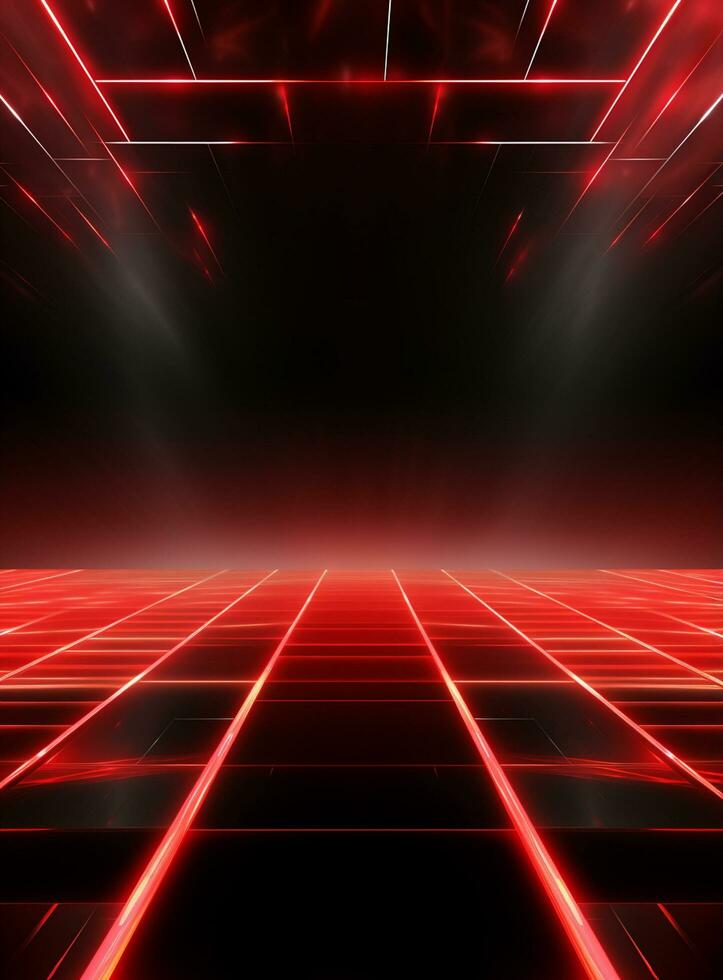 Ai generative Backdrop With Illumination Of Red Spotlights For Flyers realistic image ultra hd high design photo