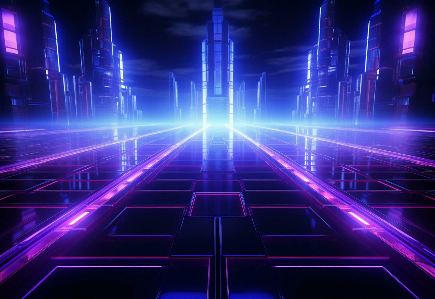 Ai Generative Neon illuminated futuristic backdrop realistic image, ultra hd, high design very detailed photo