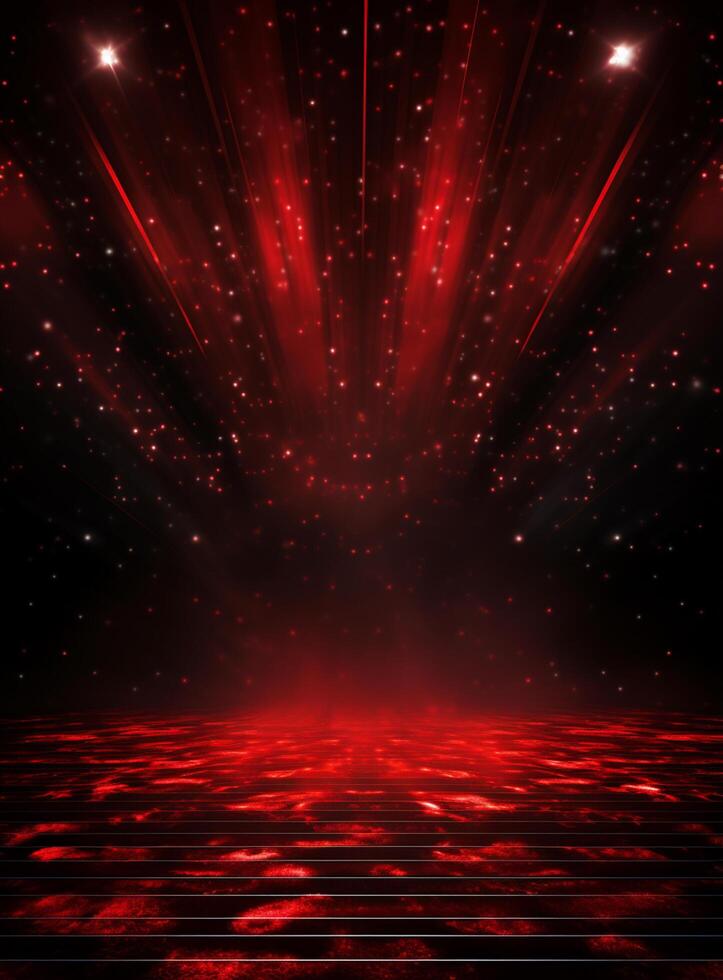 Ai generative Backdrop With Illumination Of Red Spotlights For Flyers realistic image ultra hd high design photo