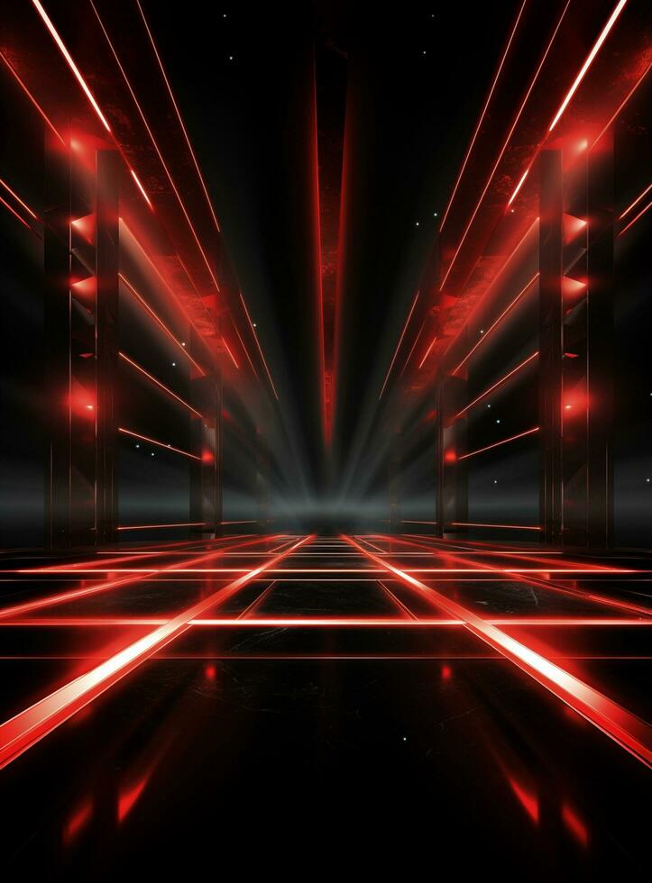Ai generative Backdrop With Illumination Of Red Spotlights For Flyers realistic image ultra hd high design photo