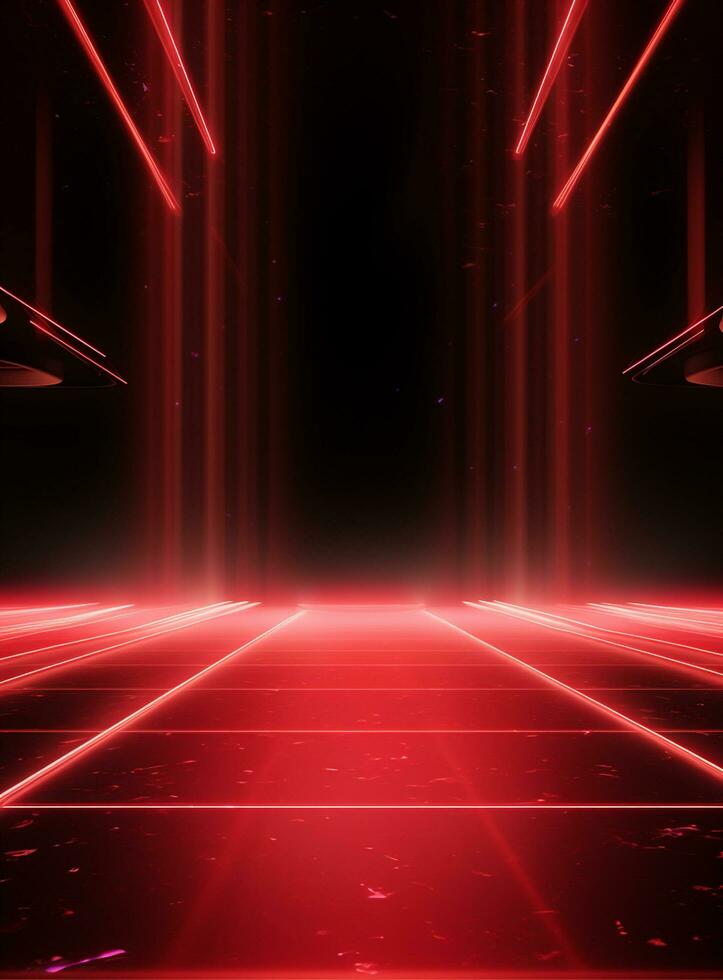 Ai generative Backdrop With Illumination Of Red Spotlights For Flyers realistic image ultra hd high design photo