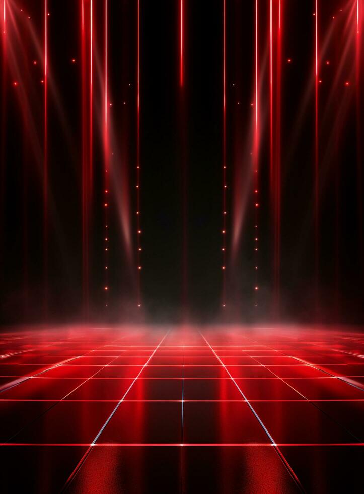 Ai generative Backdrop With Illumination Of Red Spotlights For Flyers realistic image ultra hd high design photo