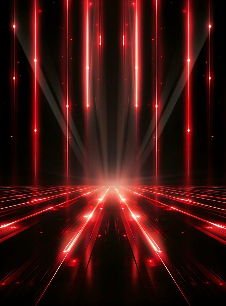 Ai generative Backdrop With Illumination Of Red Spotlights For Flyers realistic image ultra hd high design photo