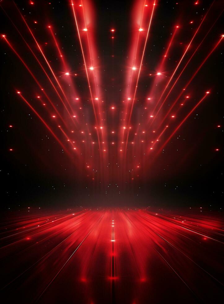Ai generative Backdrop With Illumination Of Red Spotlights For Flyers realistic image ultra hd high design photo