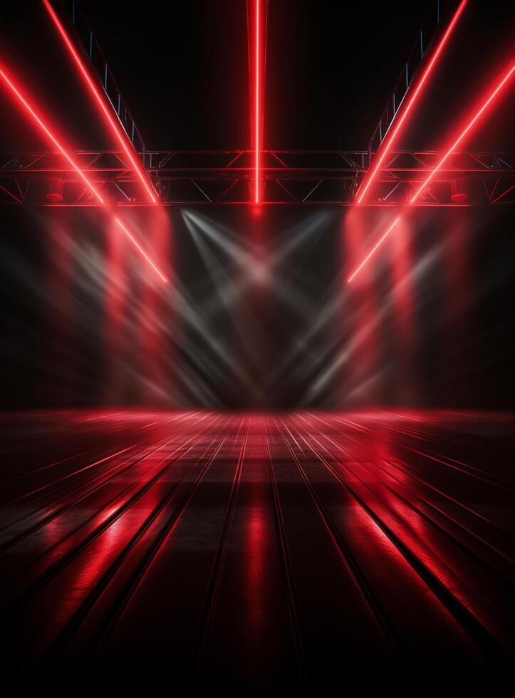 Ai generative Backdrop With Illumination Of Red Spotlights For Flyers realistic image ultra hd high design photo
