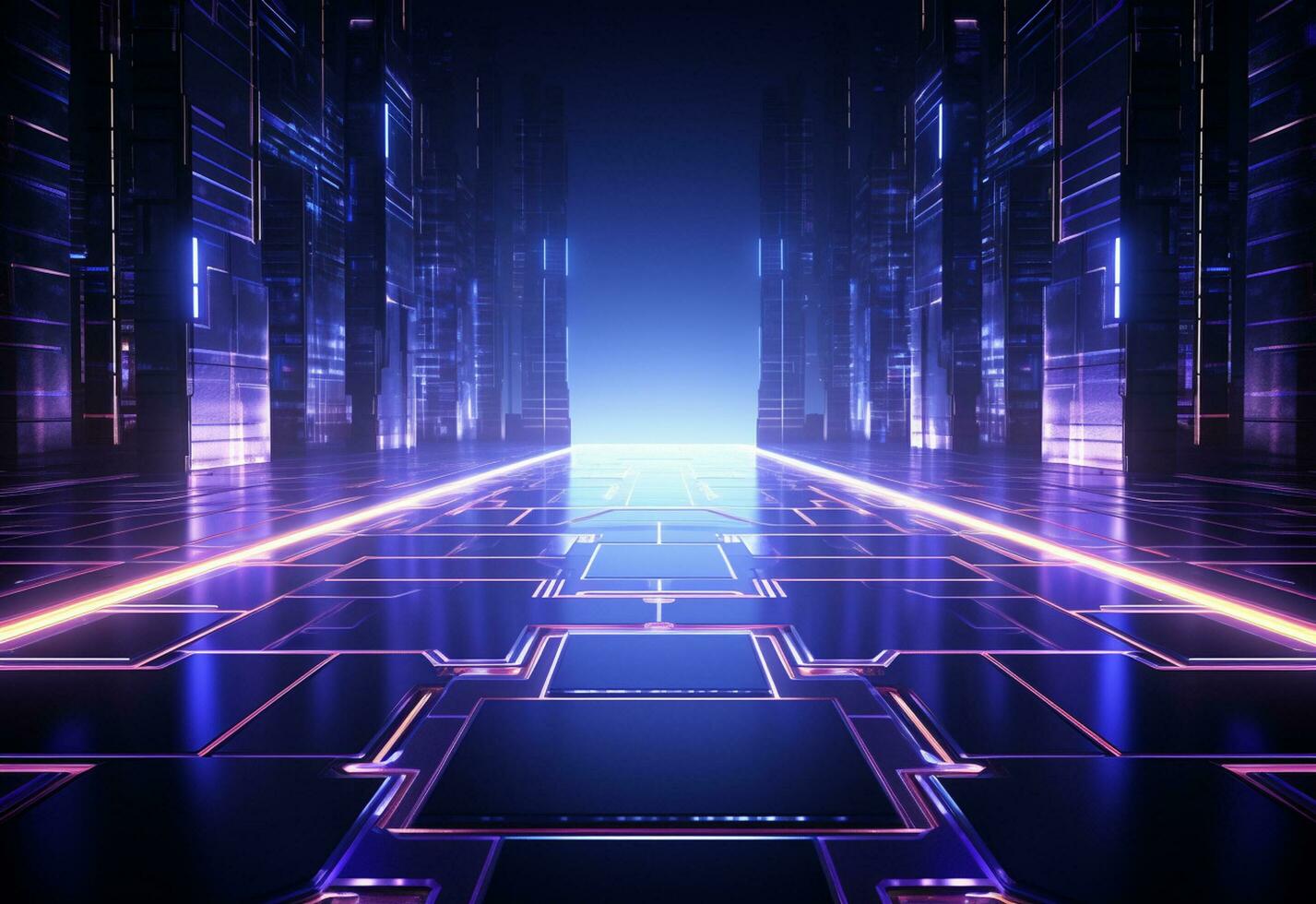 Ai Generative Neon illuminated futuristic backdrop realistic image, ultra hd, high design very detailed photo