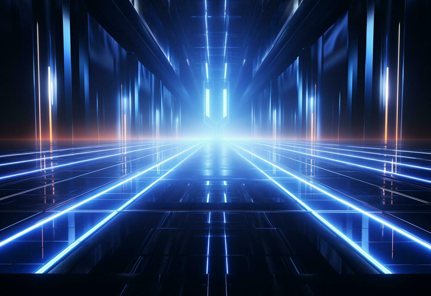 Ai Generative Neon illuminated futuristic backdrop realistic image, ultra hd, high design very detailed photo