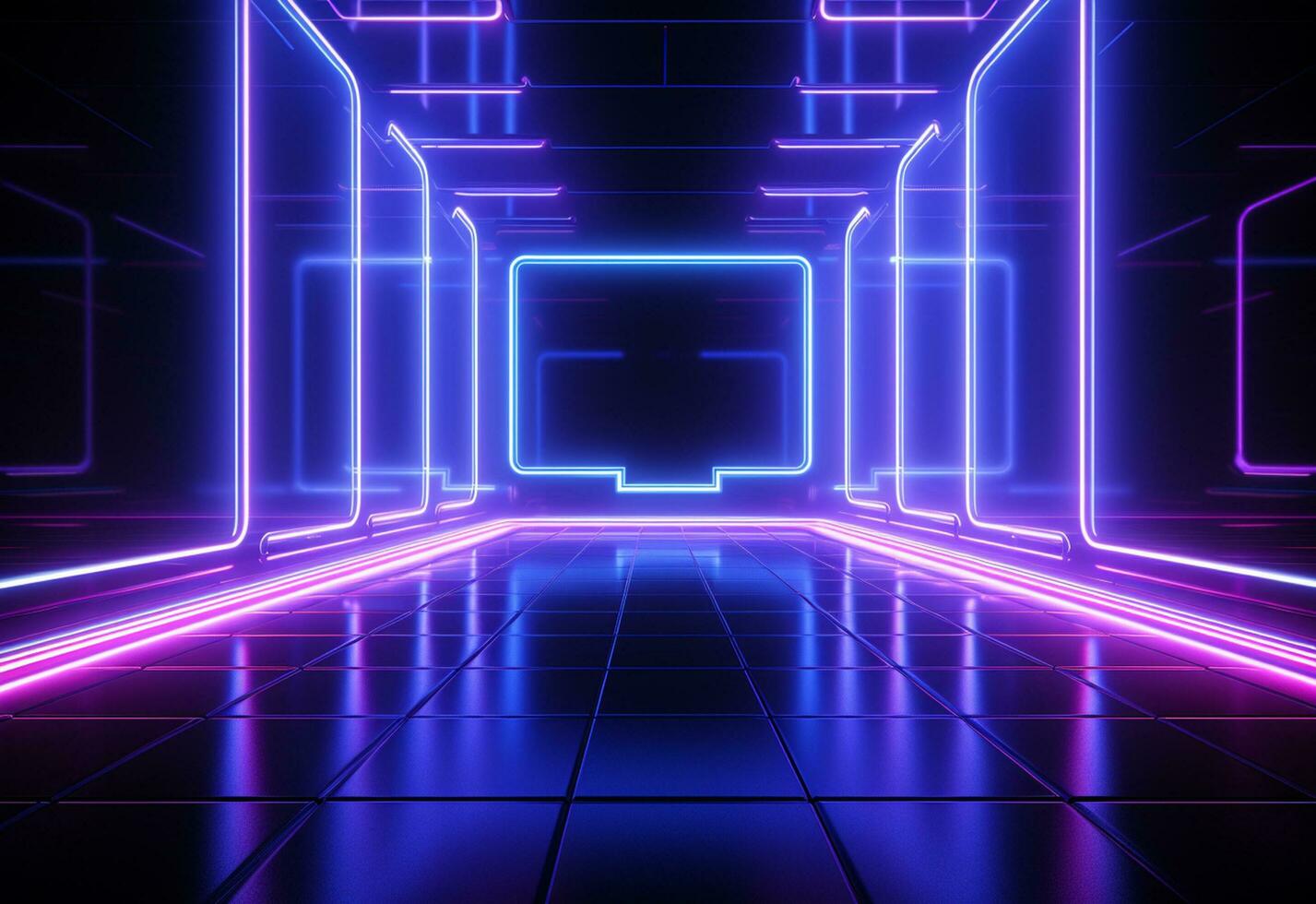 Ai Generative Neon illuminated futuristic backdrop realistic image, ultra hd, high design very detailed photo