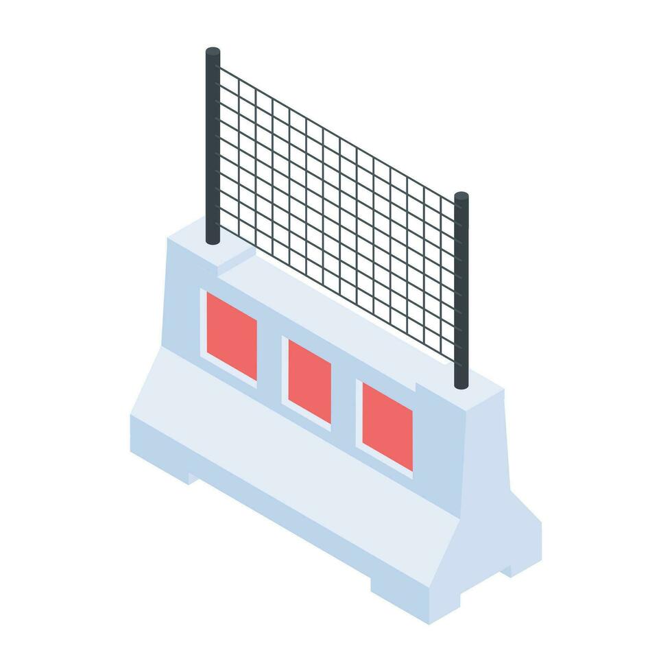 Check out this isometric illustration of net barrier vector