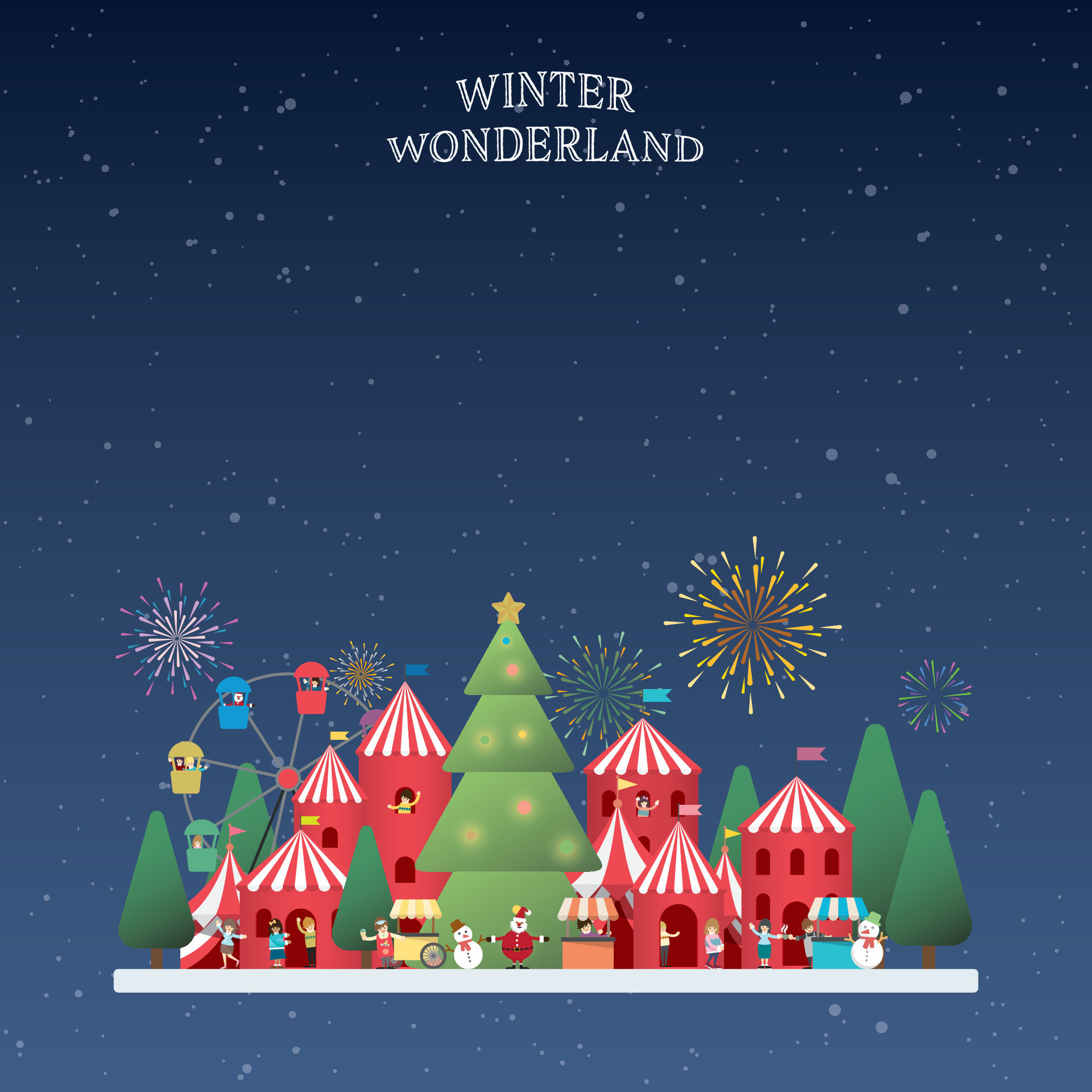 Winter Wonderland Event Facebook Banner Video Template