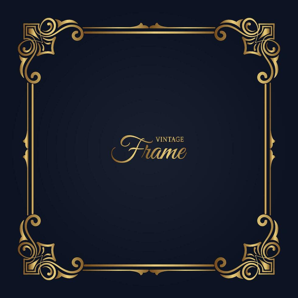 classic gold frame, vector design