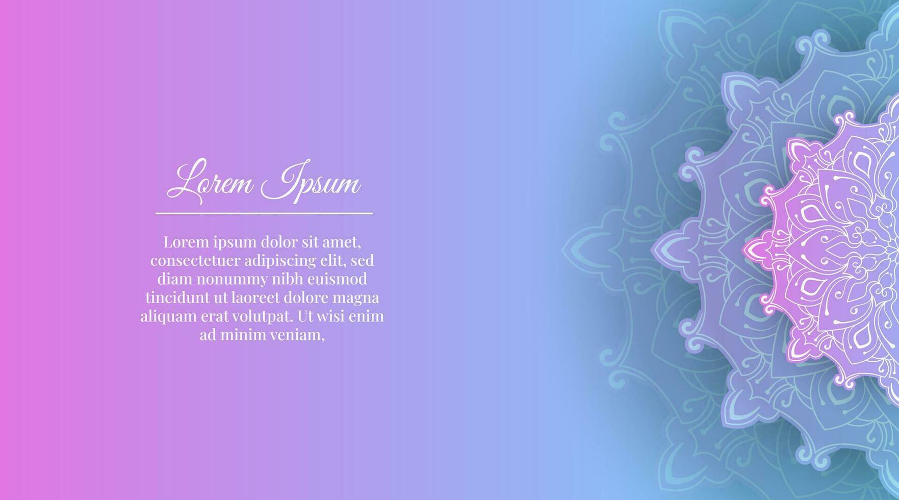 colorful gradation background  with mandala decoration vector