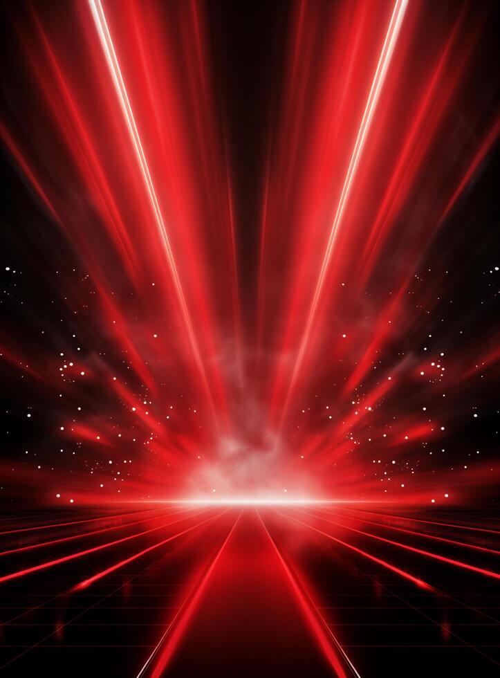 Ai generative Backdrop With Illumination Of Red Spotlights For Flyers realistic image ultra hd high design photo