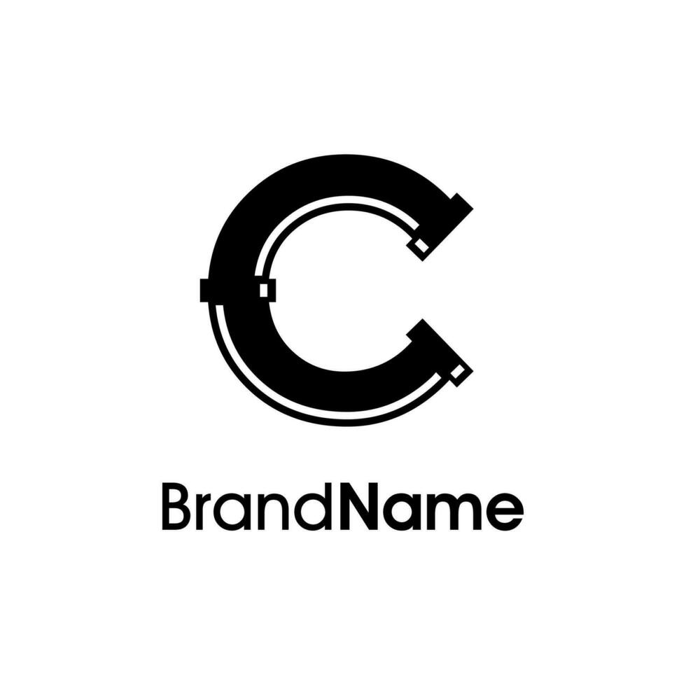 Modern Initial C Plumbing Logo vector