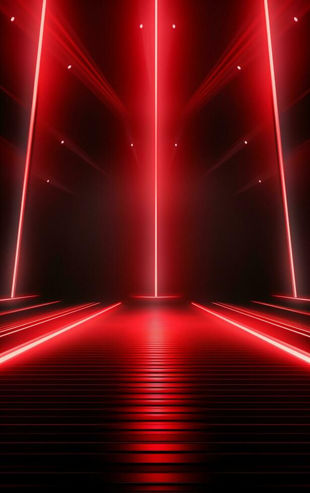 Ai generative Backdrop With Illumination Of Red Spotlights For Flyers realistic image, ultra hd, high design photo