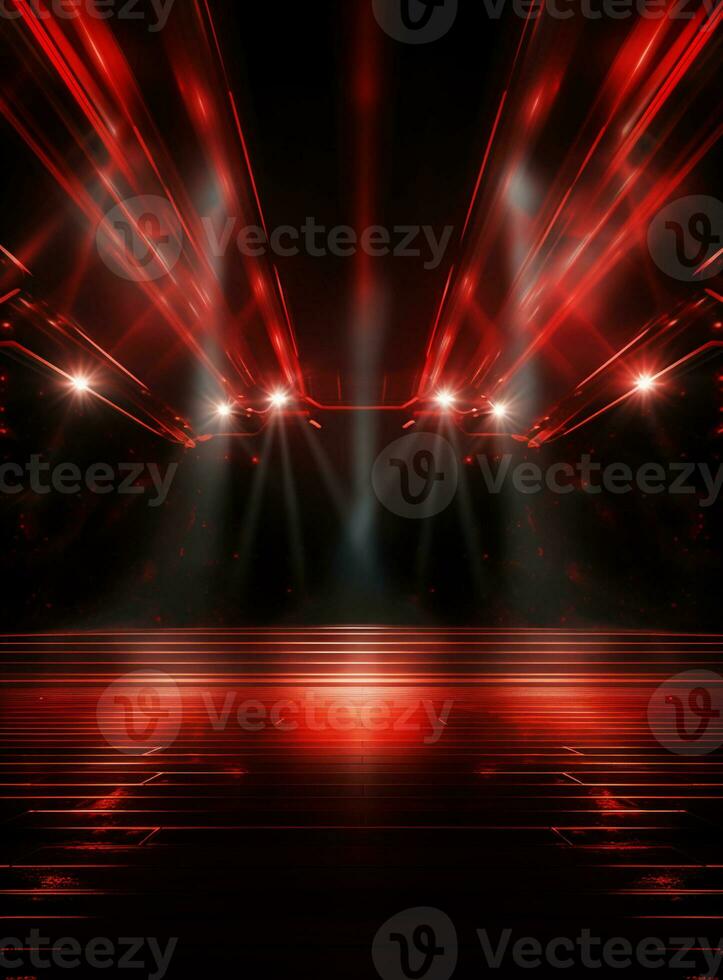 Ai generative Backdrop With Illumination Of Red Spotlights For Flyers realistic image ultra hd high design photo