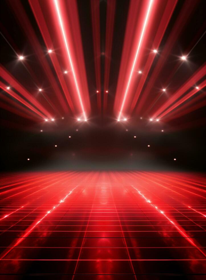 Ai generative Backdrop With Illumination Of Red Spotlights For Flyers realistic image ultra hd high design photo