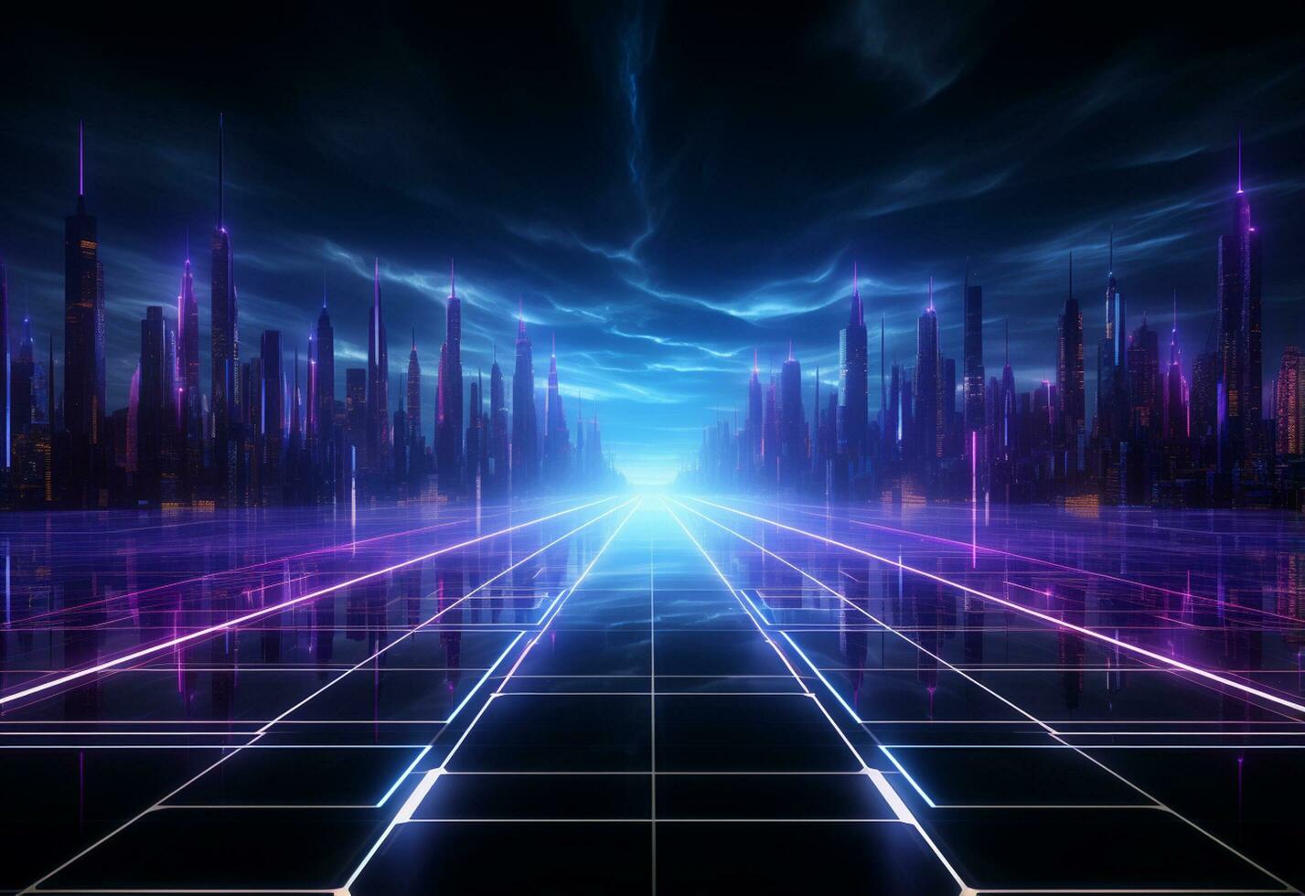 Ai Generative Neon illuminated futuristic backdrop realistic image, ultra hd, high design very detailed photo