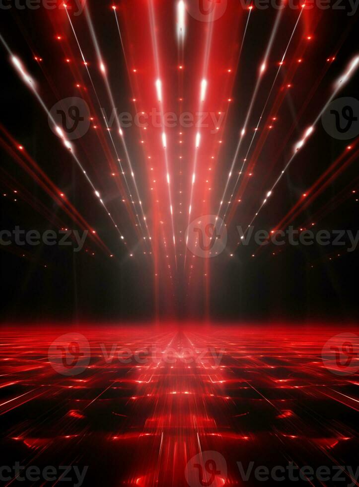 Ai generative Backdrop With Illumination Of Red Spotlights For Flyers realistic image ultra hd high design photo