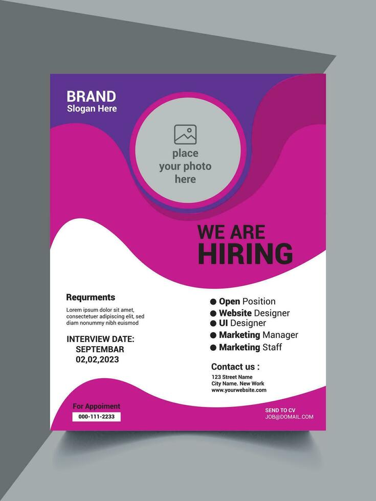 We Are Hiring Flyer vector template
