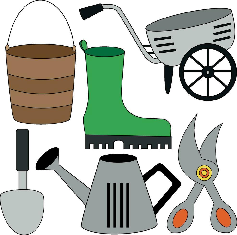 granja clipart, agricultura herramientas clipart vector