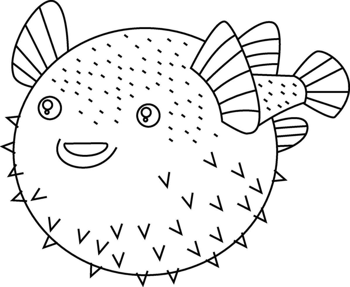 Outline sea animals clipart. aquatic life clipart. underwater animals clipart vector