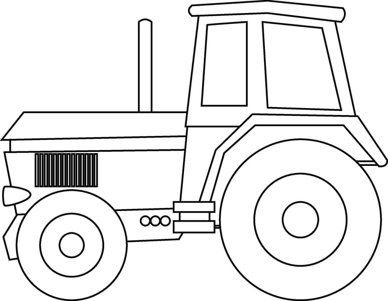 Outline farming clipart. tractor vector