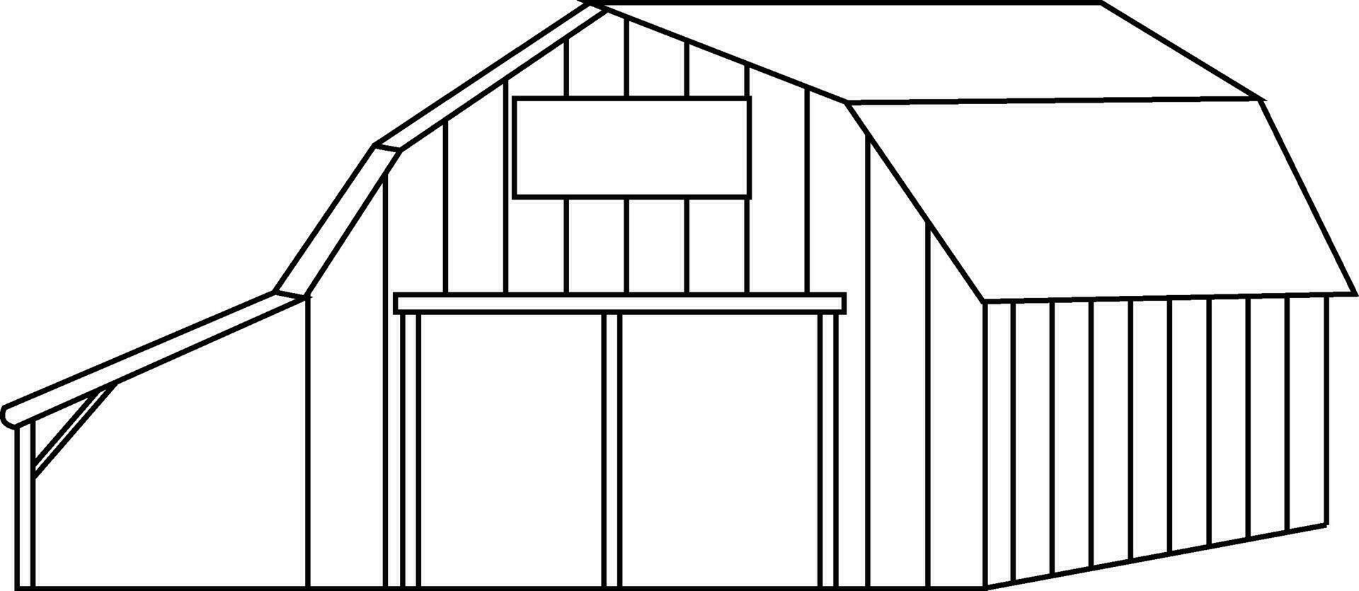 Outline farming clipart. barn vector