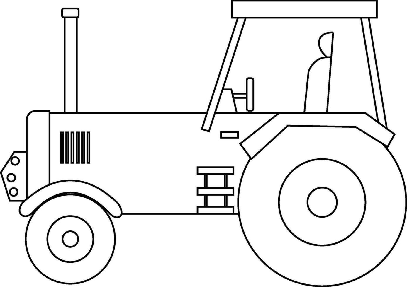 Outline farming clipart. tractor vector