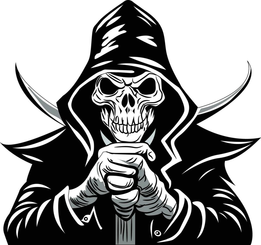 Premium The Grim Reaper Character Vector illustration