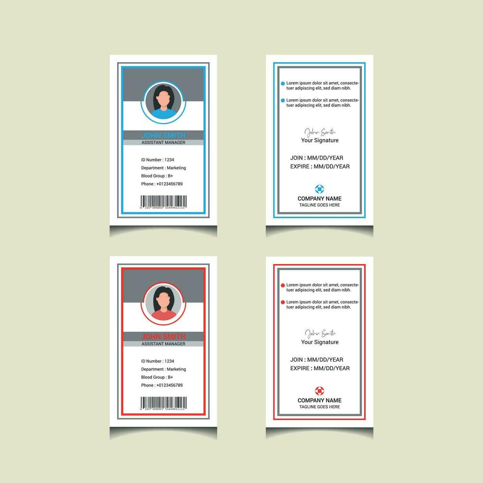 Simple Professional ID Card Design Template vector