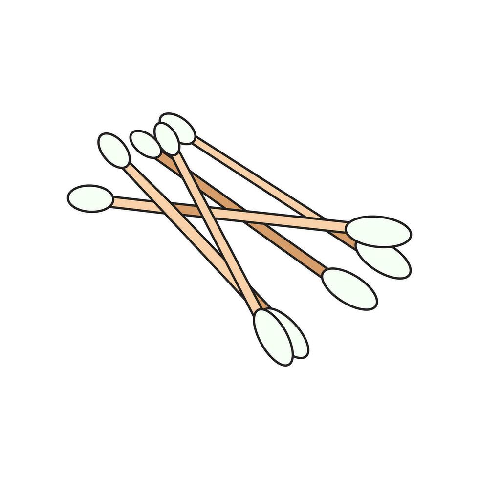 cartoon Vector illustration cotton buds icon in doodle style