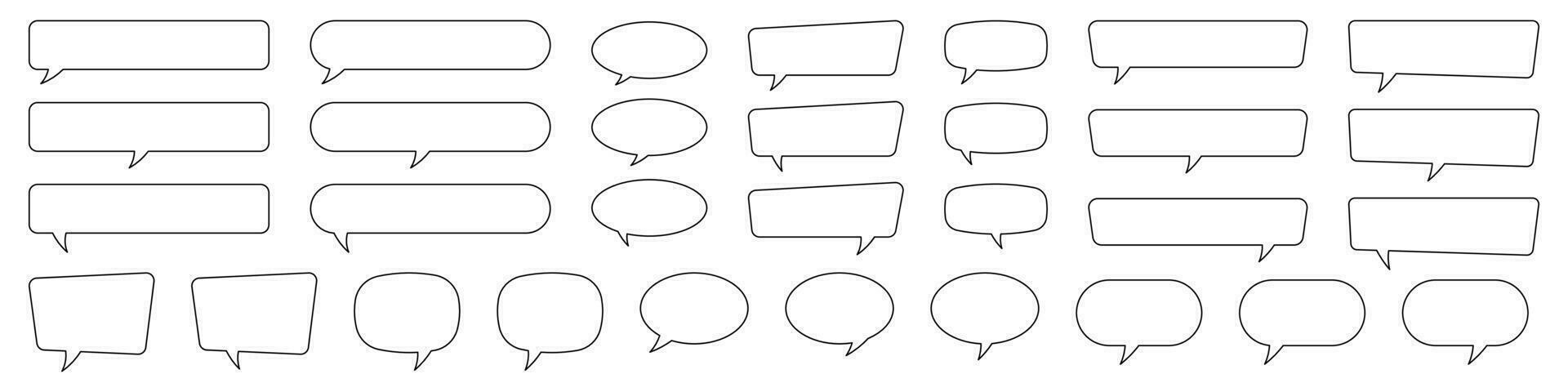 Blank empty speech bubbles, speaking or talk bubble, speech balloon, chat bubble line art vector icon for apps and websites..