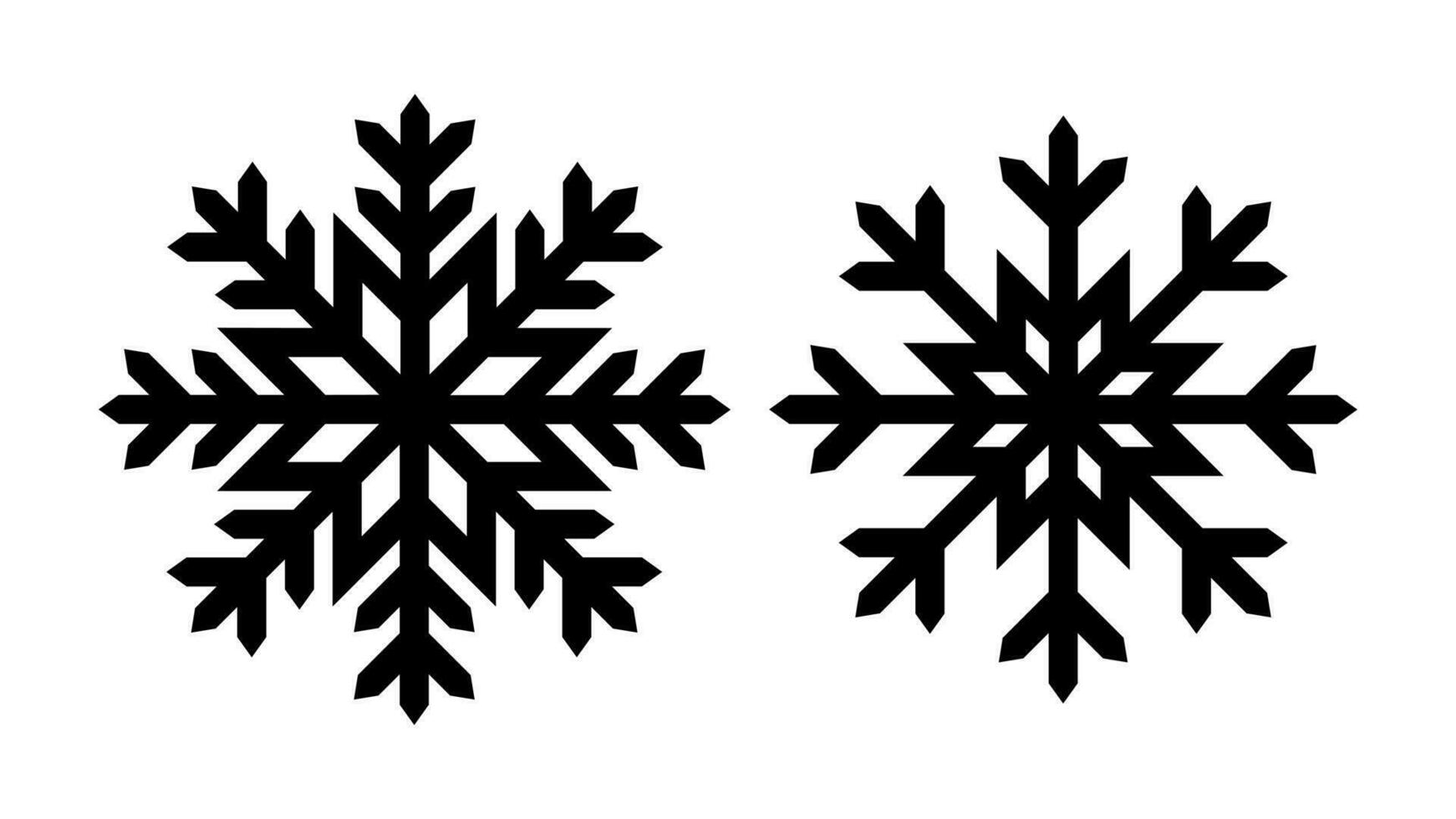 Vector Snowflake Silhouettes Black on White Background