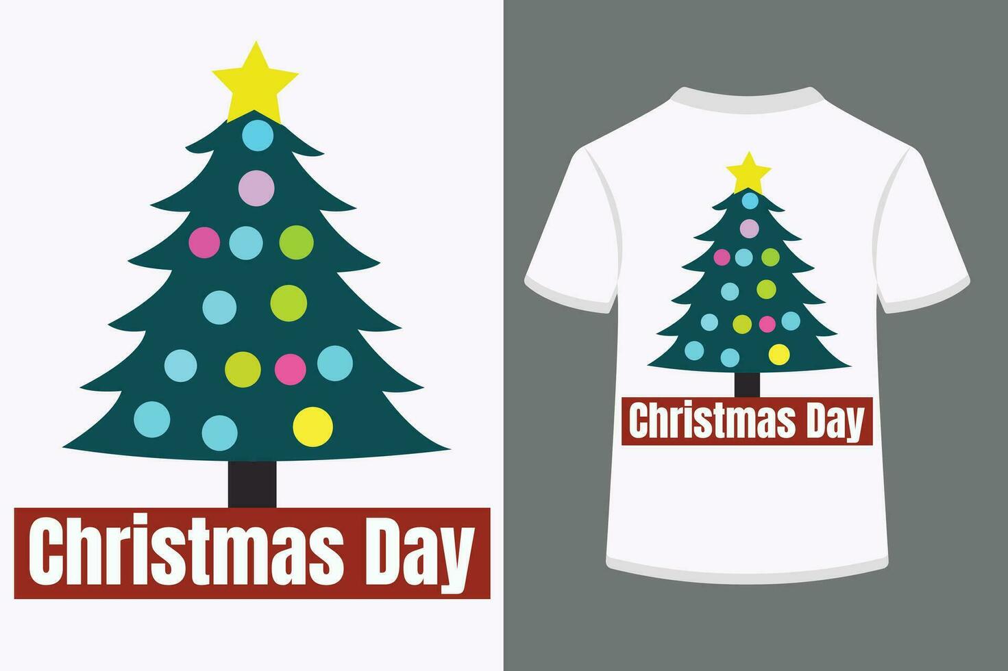 Christmas Day, Typography t shirt design. vector