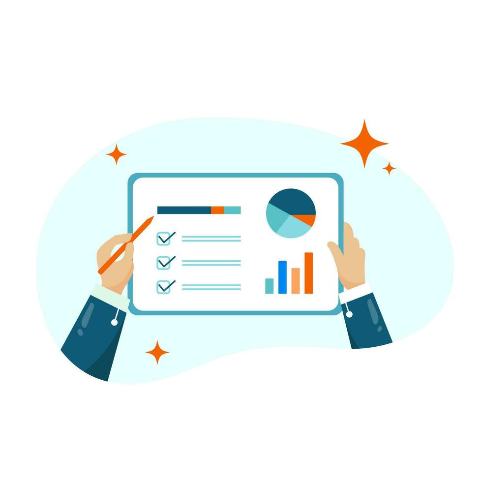 vector illustration of learning data visualization, flat design concept