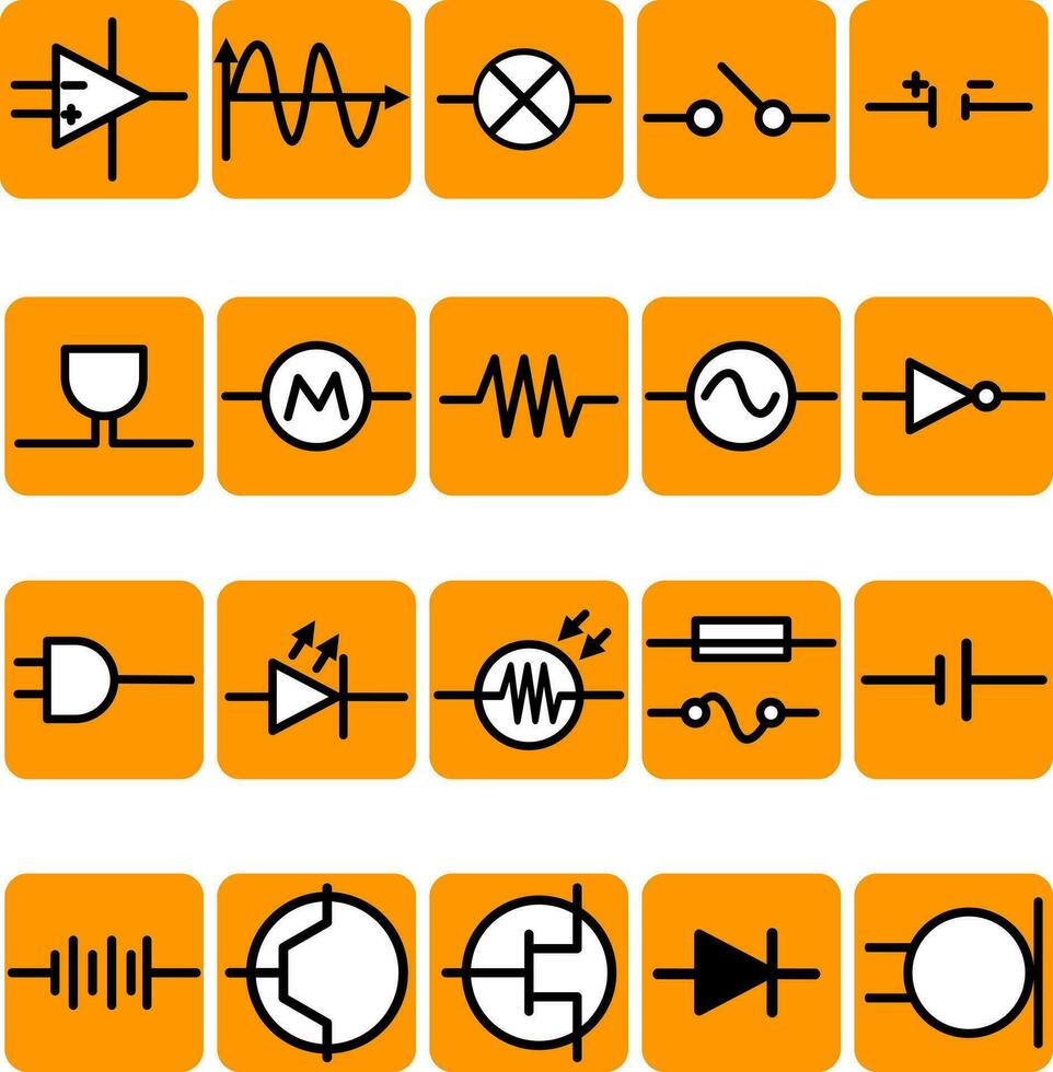 Set of Electrical circuit symbol vector