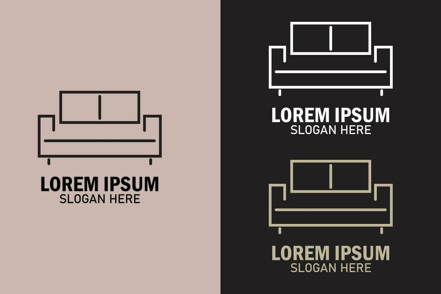 Home furniture sofa icon logo designs interior design companies and agencies concept Furniture logo template vector