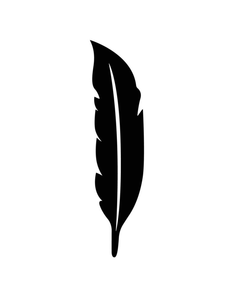 aves pluma silueta, escritura pluma plano diseño vector